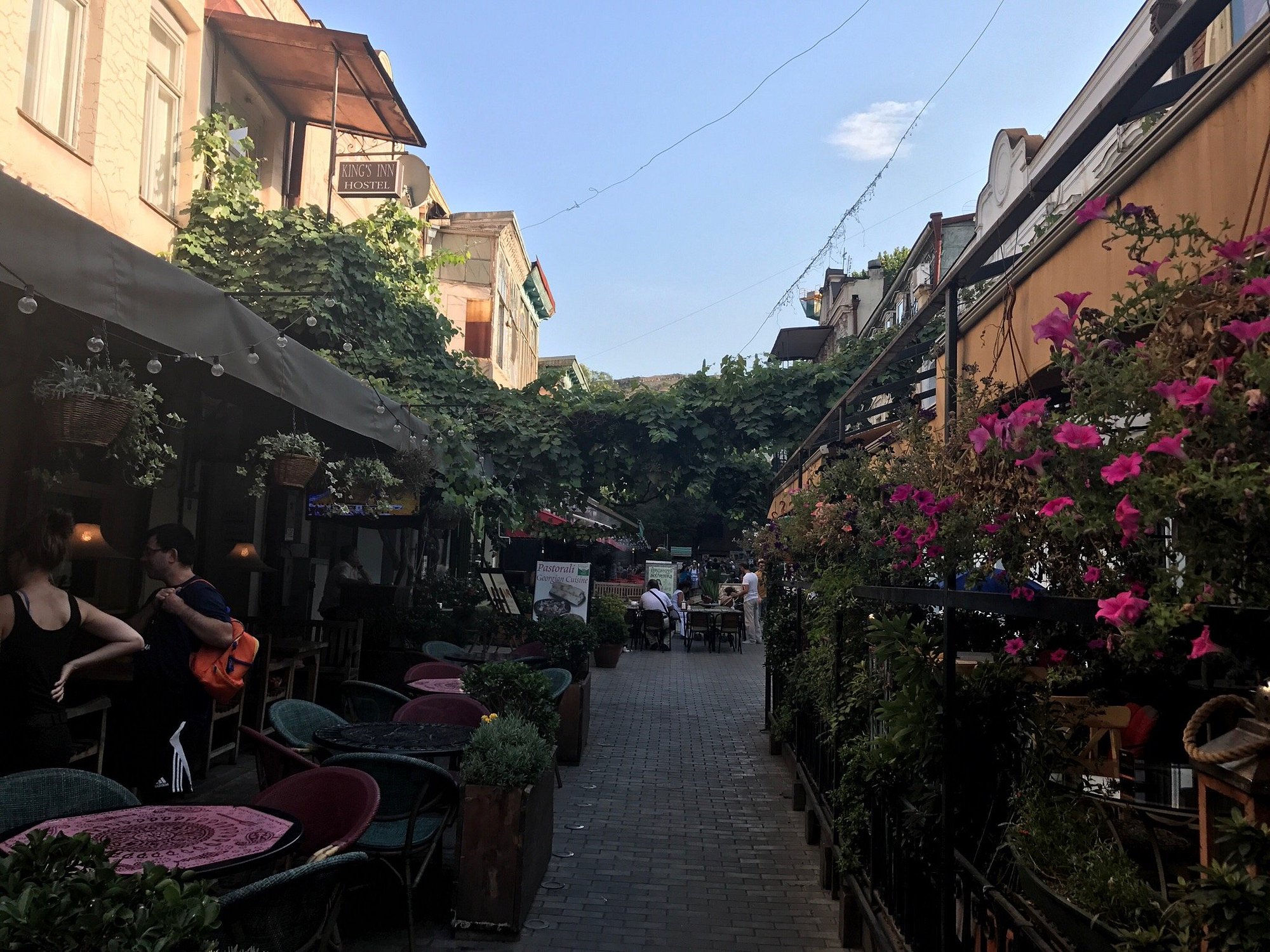 Sololaki courtyards night Tbilisi atmosphere