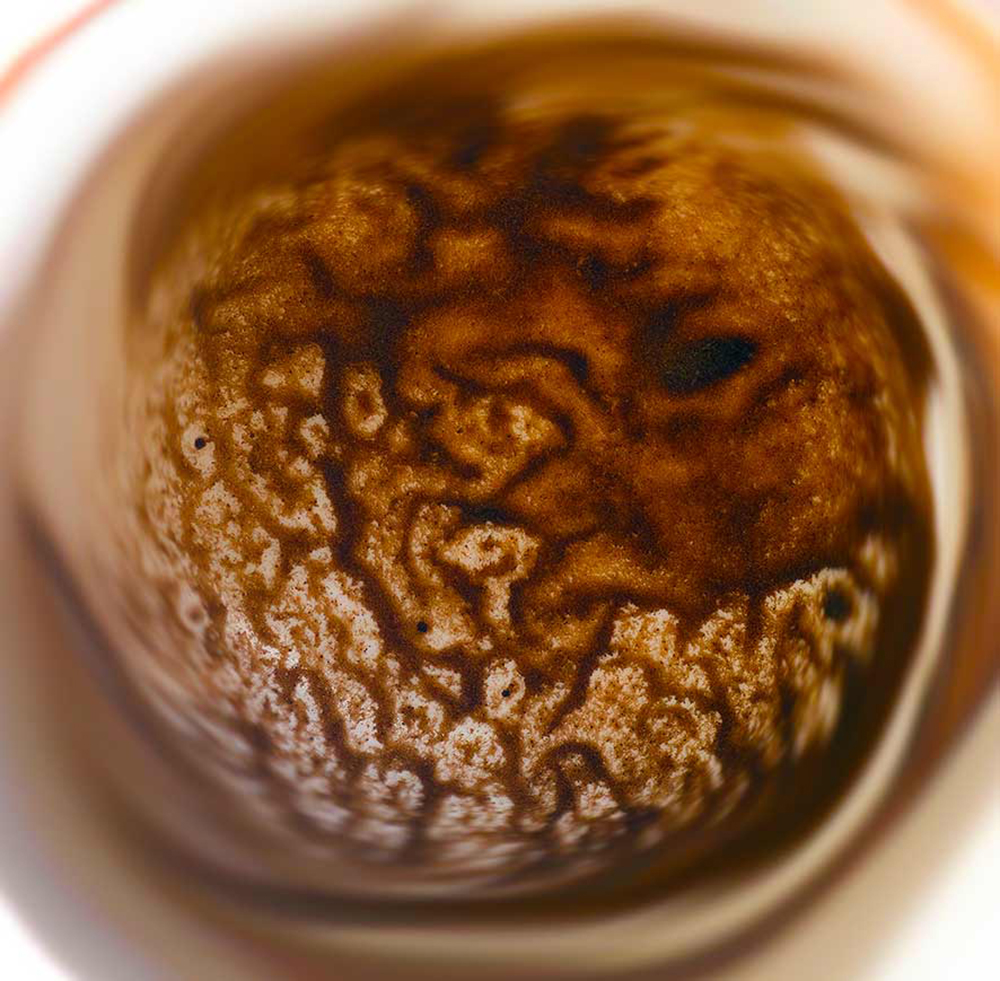 Coffee art abstract portrait exhibition detail